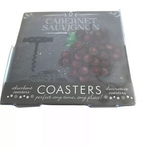 Absorbent and Decorative Coaster Set (4) - Grapes